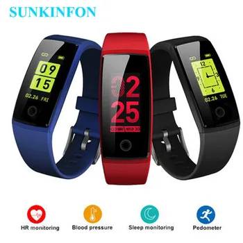 

Colorful Smart Wristband Fitness Bracelet Heart Rate Monitor Band Acitivity Track Pedometer Blood Pressure for iPhone X 8 7 Plus
