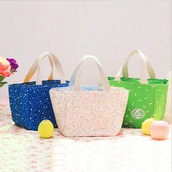 

12PCS / LOT Lunch Bag Women kids Men Portable Cute Cooler Lunch Box Bag Tote Canvas Lunch Bag Insulation Package Bento Pouch