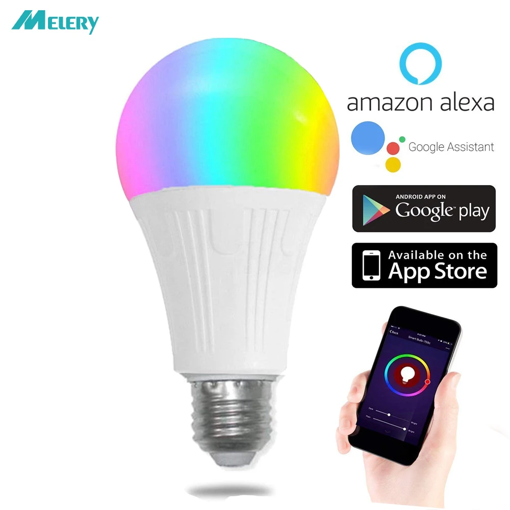 

WiFi Smart Led LightBulb Lamp E27 A19 Remote Control 7W 70W Cold White 6000K Homekit Work with Amazon Alexa Google Assistant