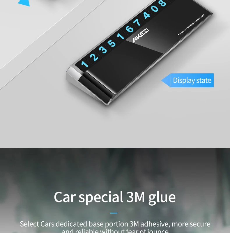 AIKESI металлическая автомобильная парковочная номерная табличка, универсальная Скрытая Автомобильная Мобильная Временная Стопорная вывеска, интерьер(не пластик