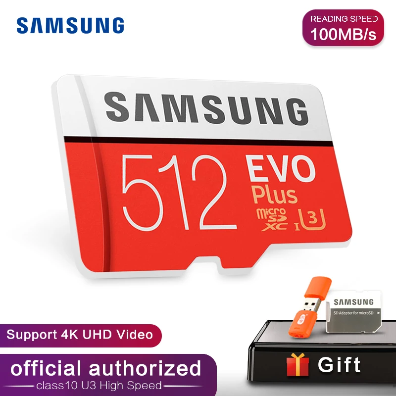 Карта памяти SAMSUNG Micro sd32гб 64 Гб 128 ГБ 256 ГБ 512 г SDHC SDXC класс EVO+ PLUS класс 10 C10 UHS TF SD карты транс флэш Microsd