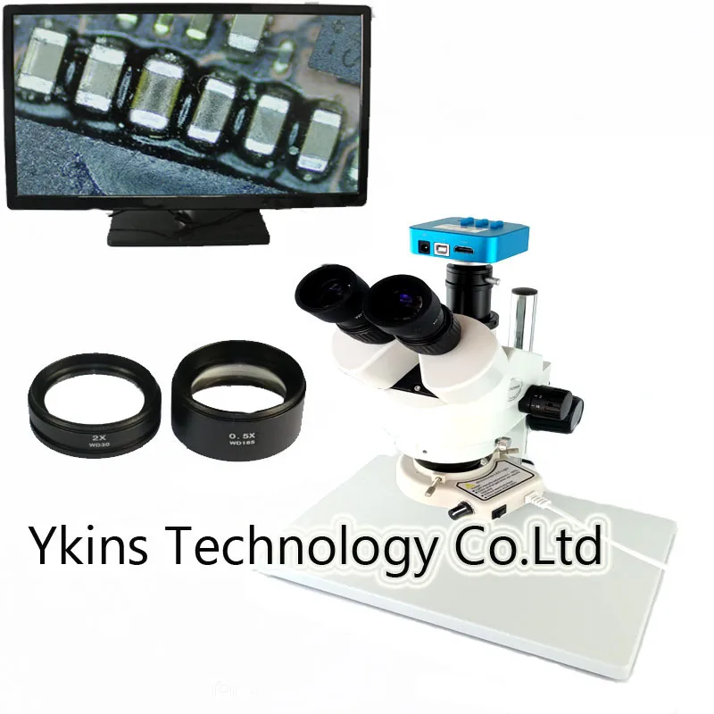 

16MP 1080P HDMI digital video microscope camera 3.5X-90X industrial Trinocular microscope with 0.5X 2.0X Objective eyepiece