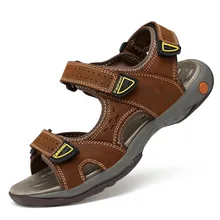 Г., новая летняя обувь из натуральной кожи мужские сандалии для мужчин, Повседневные Классические прогулочные пляжные сандалии