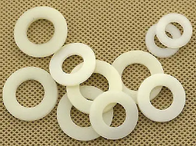 

Free Shipping 50pcs M12 X 24 X 2mm Nylon Flat Ring Washer Gaskets White