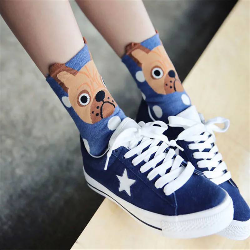 CRAZY FLY 2019 Autumn And Winter Women Socks Ear Cartoon Animal Series Cute dog kawaii harajuku Style Funny Socks Gifts meias