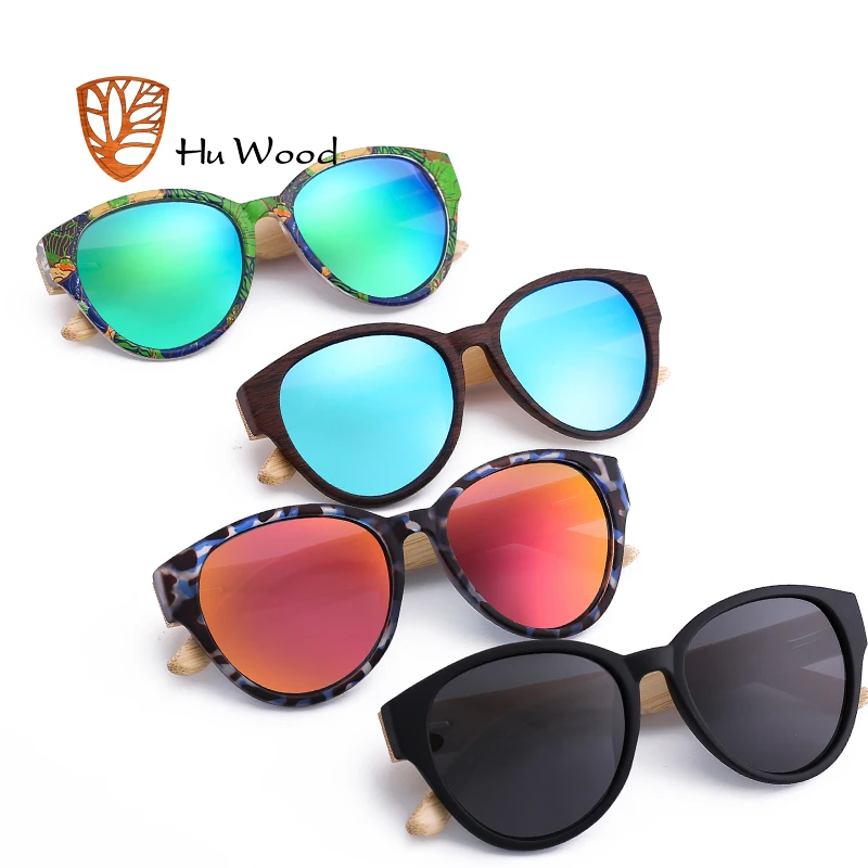 Hu дерево Новейшие кошачий глаз классические брендовые солнечные очки для женщин Лидер продаж Солнцезащитные очки Винтаж Oculos CE UV400 GR8022