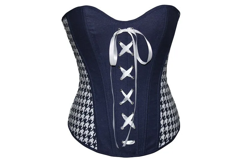 Blue Denim Overbust Corsets For Women 3S3139 Fashion Outerwear Corset