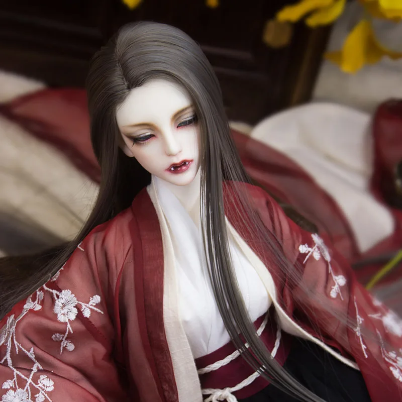 Allaosify 1 шт. Bjd парик Сплит Длина прямые синтетические волосы парик 1/3 1/4 bjd кукла парик Древний китайский стиль - Цвет: 3