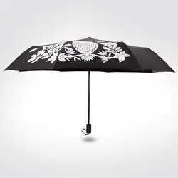 Креативные обнаруженные изменения цвета милая сова три-складной волшебный зонтик дождь женщины mujer новинки Хороший выбор для подарка