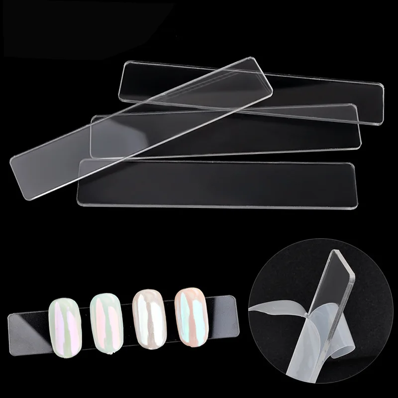 

10Pcs Nail Art Design Display Stand Training Tools Clear False Nail Tips Display Holder with Protective Film for Nail Decoration