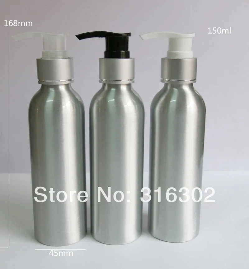 12 X 5OZ Aluminum Lotion Bottle with silver Clourse, 150ml Aluminum