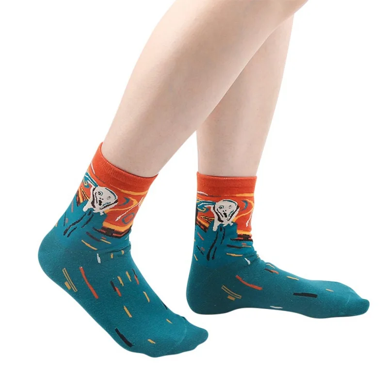 Arrival Cotton Art Oil Socks Painting Washington Davi Male Female Cupid Retro Style Men Women Socks Sport Cycling Sock ST Arrival Cotton Art Oil Socks Painting Washington Davi Male Female Cupid Retro Style Men Women Socks Sport Cycling Sock ST