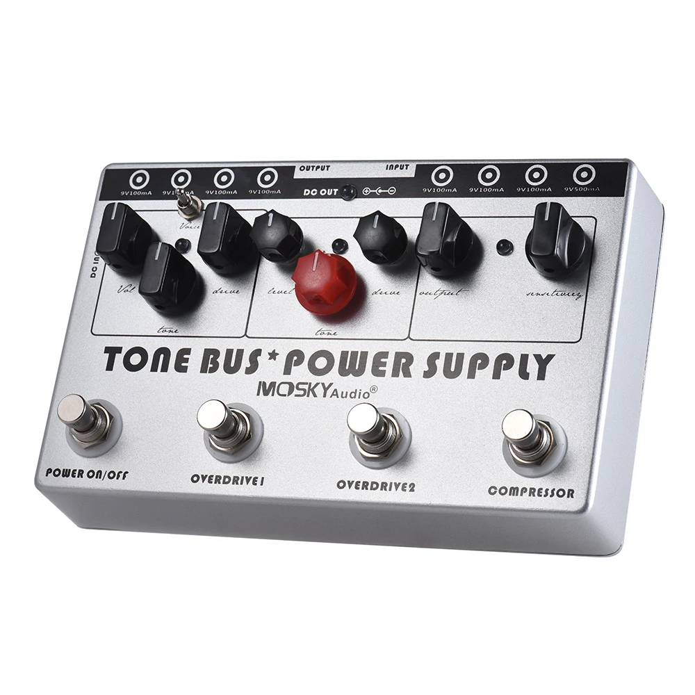 

Hot MOSKY Guitar Combined Effect (Compressor + Tube Overdrive + Ultimate Overdrive) + 8 Isolated DC 9V Power Supply Outputs