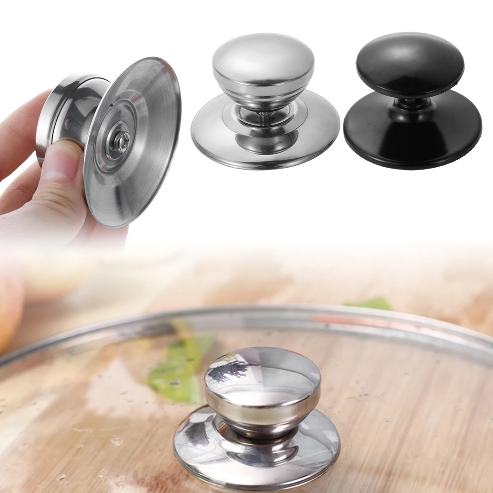 

New 1PC 7*4cm Stainless Steel Handgrip Knob Screw Replaceable Pan Pot Glass Lid Cover Handle Knob Handgrip Grip Kitchen Cookware