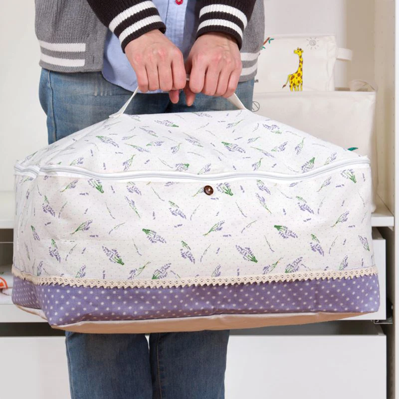 Lavender Zipper Quilt Storage Bag Waterproof Clothing Finishing Storage