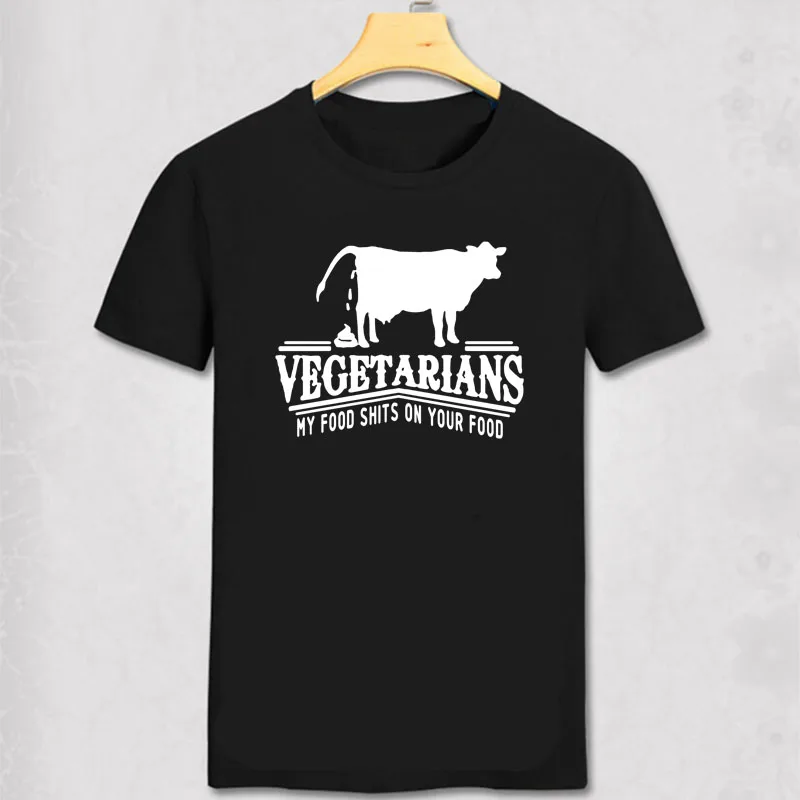 

Vegetarians T Shirt Funny My Food Shits On Your Food Funny Vegetarian Vegan Unisex T-shirt Fun hipster joke Meat eaters tshirt