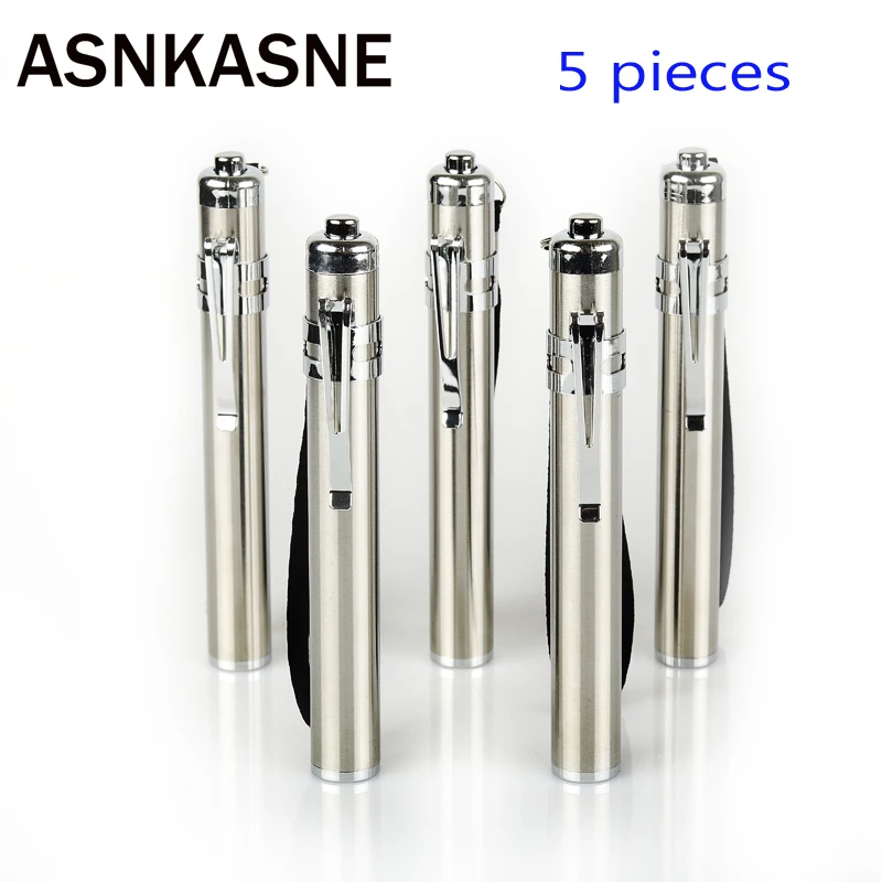 

5 Pieces A Set Portable Moon Sape Mini LED Flashlight Aluminium Alloy Outdoor Torch Light With Pen Buckle +Tail rope For AAA
