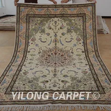 Yilong 6'x9' Высокое качество! Шерстяной ковер бежевый утолщенный изысканный Тибетский шерстяной ковер(1420