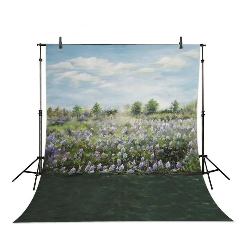 Blue Sky White Clouds Field Of Flowers Green Grass backdrops Vinyl cloth High quality Computer printed wall Backgrounds | Электроника