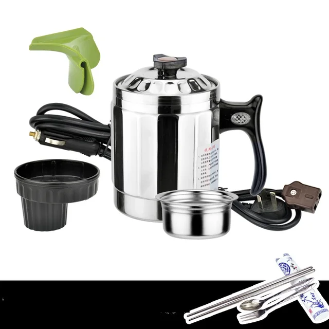 12V/24V/220V Electric Kettle For Car Using Multifunctional Cooker