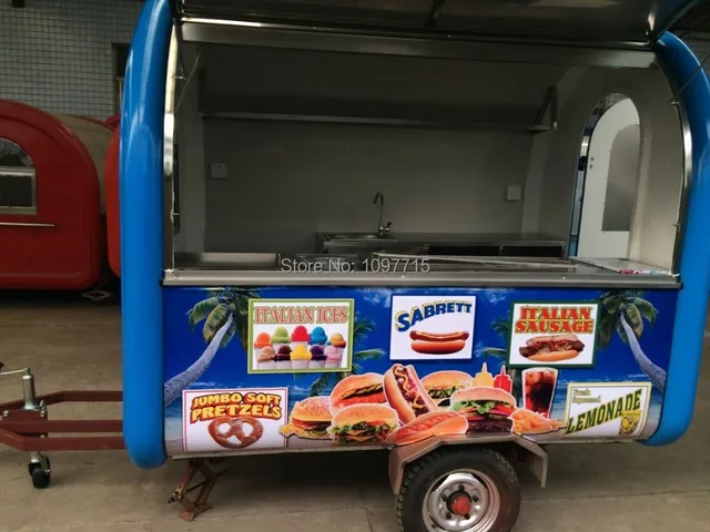 Hot dog carts, mobile crepe concession trailer,hamburger