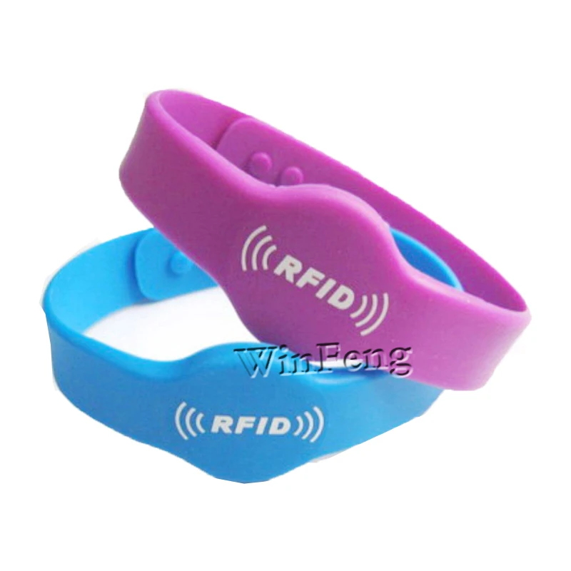 

100Pcs/Lot RFID 125KHZ Contactless Adjustable RFID Silicone Wristband Rewritable T5577 RFID Tag for Access Control