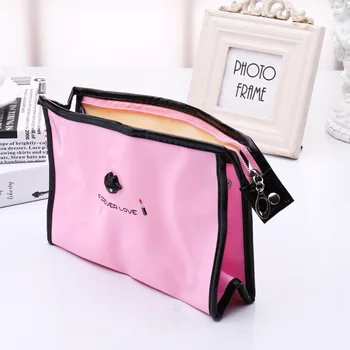 

Fashion PU Leather Pen Pencil Case Large Capacity Pencilcase School Office Supplies Woman Makeup Handbag Cosmetics Make Up Bag