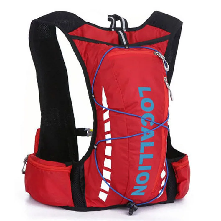 Местный лев 8л Профессиональный уличный велосипедный рюкзак для велосипеда, рюкзак для бега, рыболовный жилет, сумка для гидратации - Цвет: Red Blue