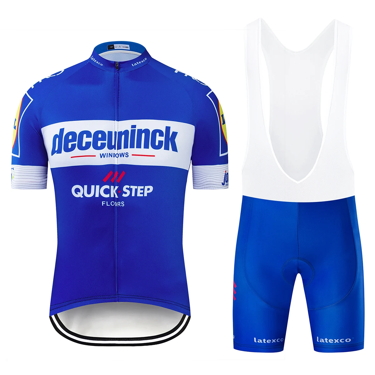 

2019 UCI Team QUICK STEP Cycling Jersey Quick Dry Bicycle Clothes Cycling Sets Wear Bike Jersey Clothing Sets Maillot 12D Pad