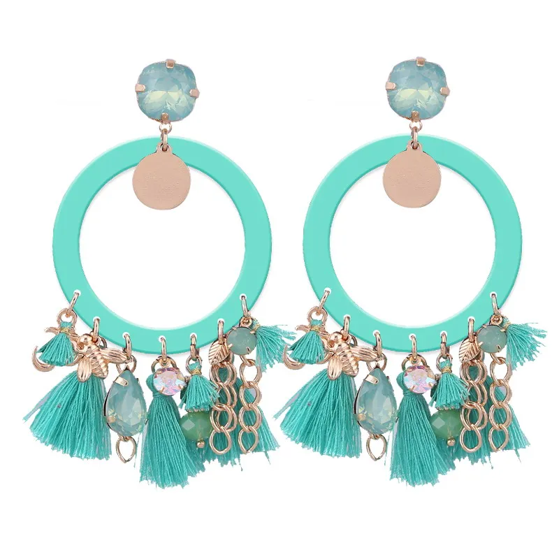 Earrings for woman Blue Green