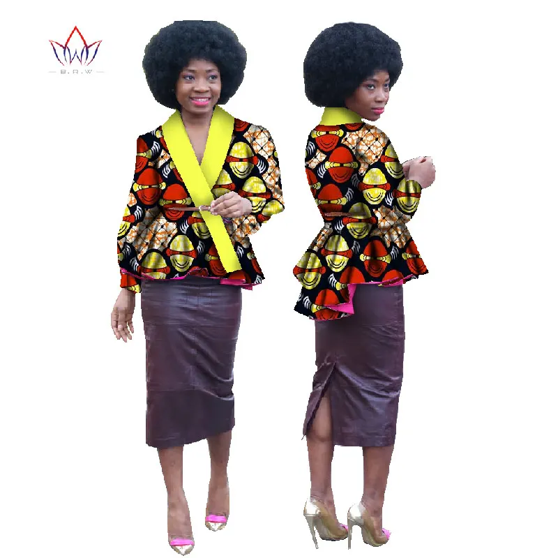 Осень, дизайн, комплект из обуви в африканском стиле платья для Для женщин Bazin Rich Для женщин в африканском стиле Блузки Плюс Размеры 6XL Африканский обычай одежда brw WY629