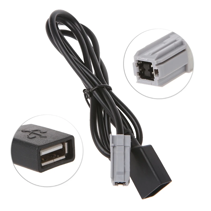 

OOTDTY Car Aux Audio Input Media Data Wire Original Plug To USB Adapter Conector For Toyota RAV4 EZ Verso Camry