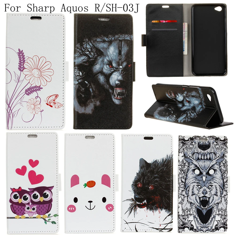 

Casteel Colored Drawing Series Luxury high quality PU leather case For Sharp Aquos R SH-03J Bag Cover Shield Case