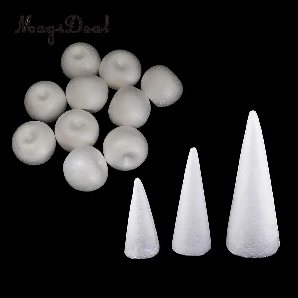 MagiDeal 13Pcs Cone  Styrofoam Foam For Handmade DIY Hand Crafts Xmas for kids Modelling projects handmade Christmas Tree 