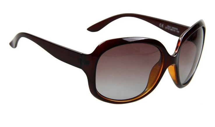 FEISHINI модные большие очки оправа Mujer Oculos Feminino винтажные высококачественные классические красивые Овальные Солнцезащитные очки женские поляризованные - Цвет линз: WPGJ037 brown