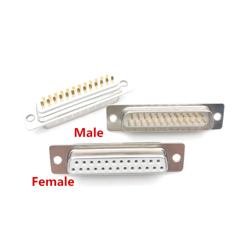 

10PCS 2U Gold Plated DB25 Connector VGA Female/Male Plug D-SUB Jack 2 Raw 25 Pin Solid Socket