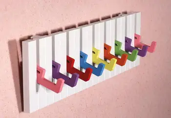 

Fashion piano design 5 Hooks Towel Hat Coat Clothes Wall Mount Rack Hanger 30cm