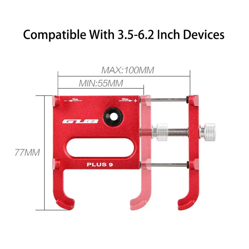 GUB Plus 9 крепление для телефона на руль велосипеда установка 55-100 Регулировка ширины вращение на 360 градусов держатель из сплава с ЧПУ анодированная стойка