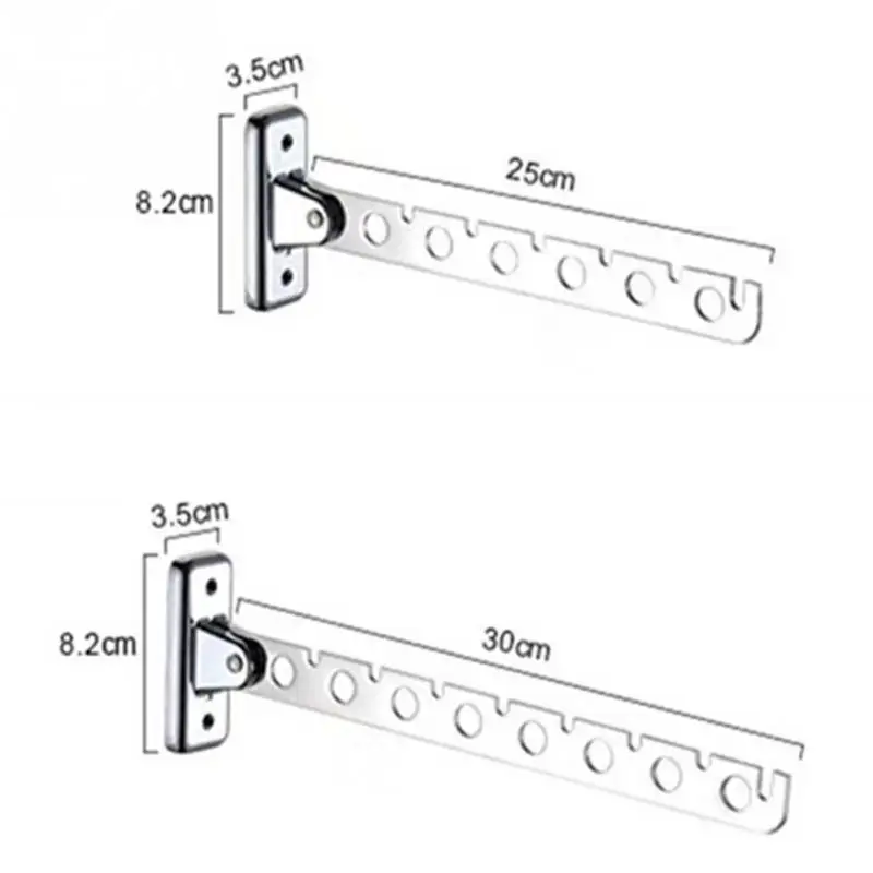 Складные вешалки для одежды из нержавеющей стали с крюком Magic 6/8 отверстиями, настенные вешалки для сушки одежды