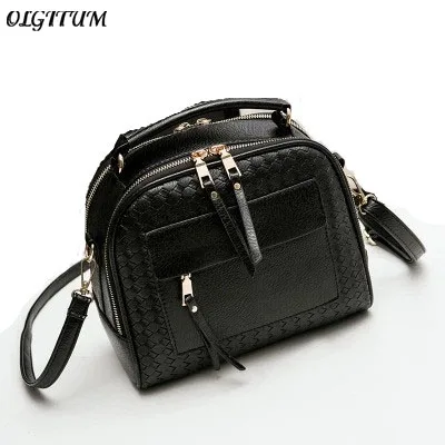 

2019 New Arrival Women Fashion Weave Shoulder Bag Knitting zipper design Handbag Casual Small Bag Retro Satchel 3 colors