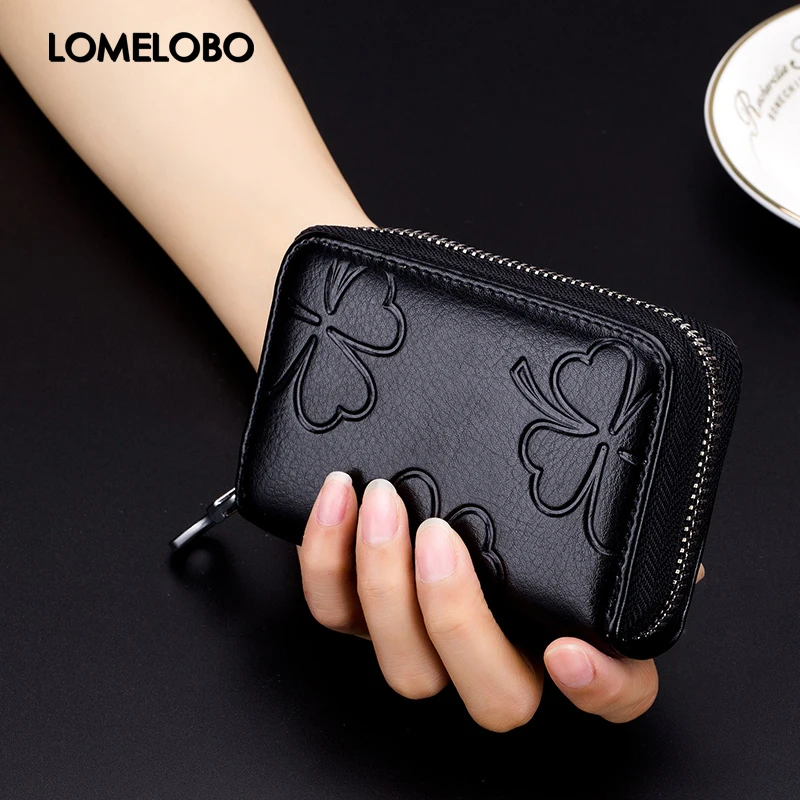 Lomelobo женский цветочный держатель для карт кошелек из спилка на молнии девушек