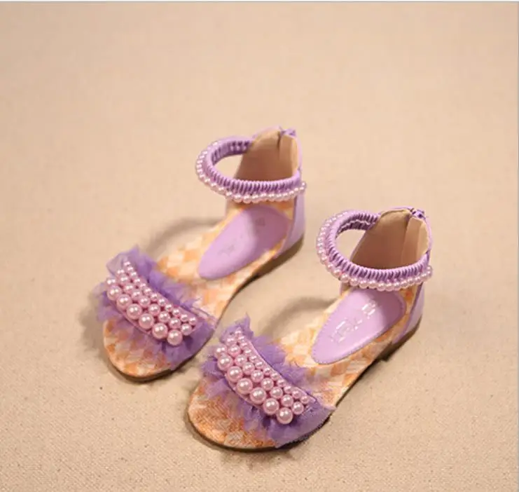 

Summer Children Shoes Lace Princess Girls Sandals Shoes for Girls Party Wedding Shoes Girls Sandals Beading Cute Soft Sandals