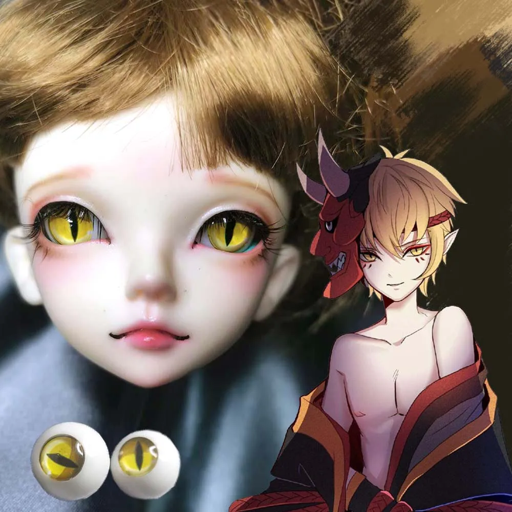 Onmyoji игра роль Bjd глаза желтый глаз 1/4for 1/3 девочка мальчик bjd 1/6 lol SD MSDdoll 14 мм 12 16 22
