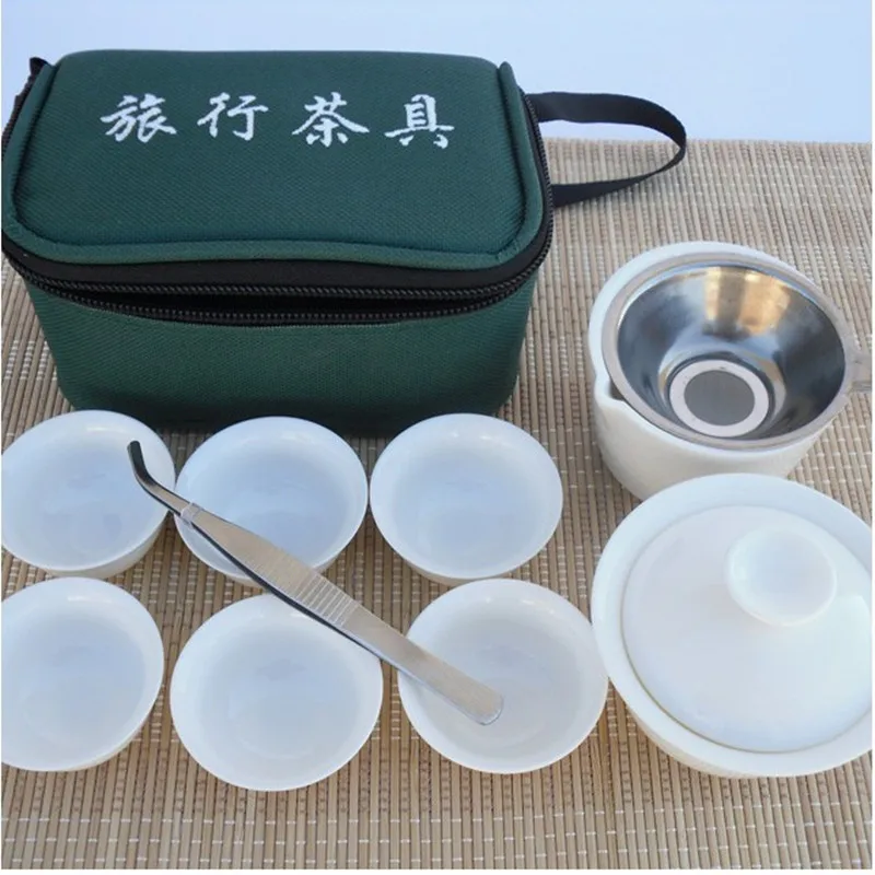 Free Shipping 11pcs Kung Fu Pure White Chinese Travel Tea Set Yixing Ceramic Portable Teacup Porcelain Tea Cup Teapot Ideal Gift Free Shipping 11pcs Kung Fu Pure White Chinese Travel Tea Set Yixing Ceramic Portable Teacup Porcelain Tea Cup Teapot Ideal Gift