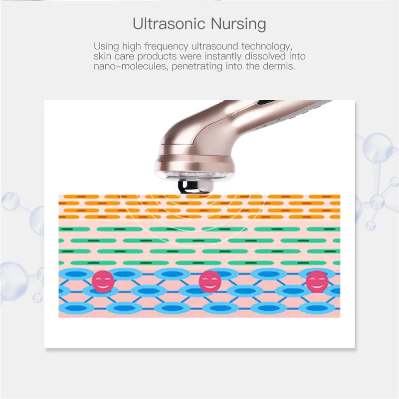  2 Massage Heads Ultrasound Vibration Colorful LED photon Rejuvenation Machine Blackheads Removal Fa - 32960429035