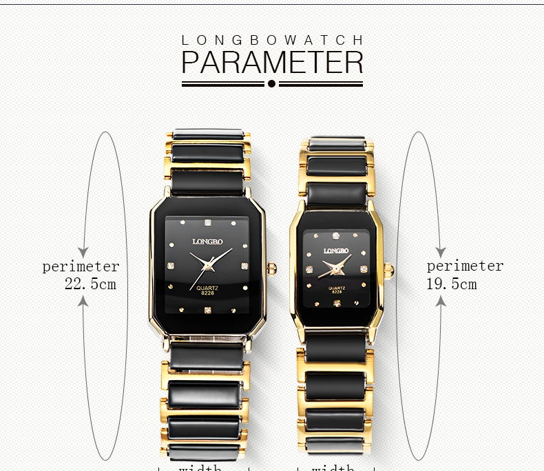 Luxury Brand Longbo waterproof business Fashion Quartz Ceramic Square font b watch b font Dress Casual