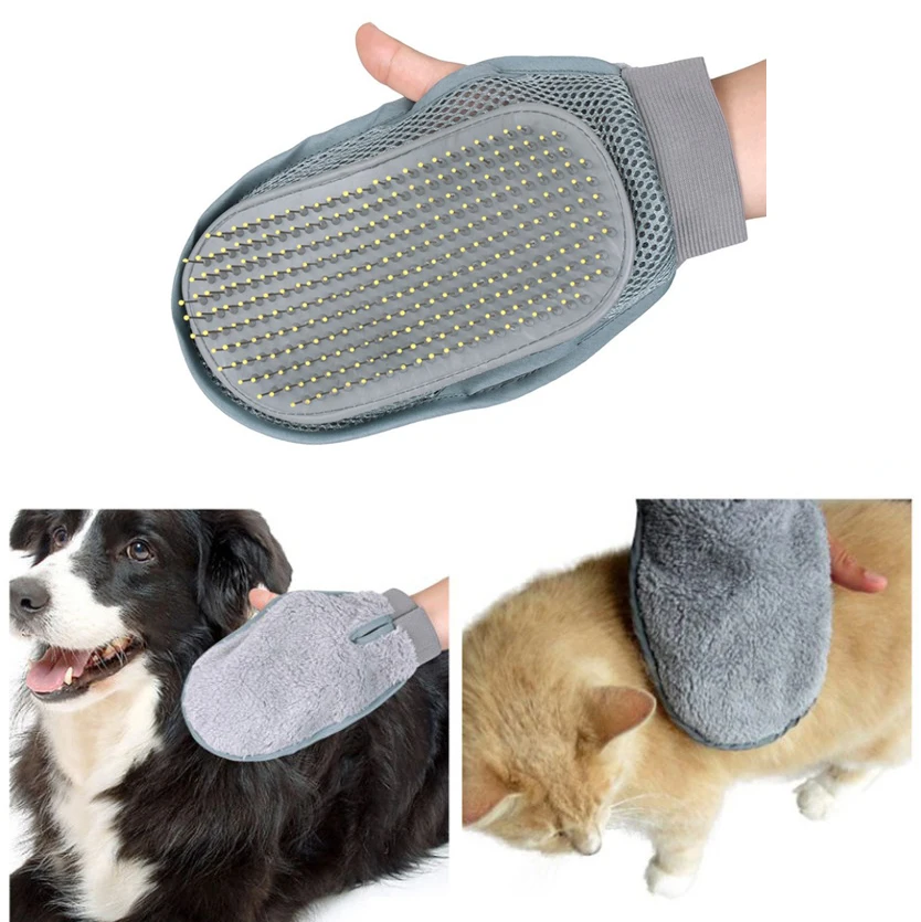 Pet Dog Cat Grooming Groom Glove Puppy Bath Mitt Brush Comb Dog