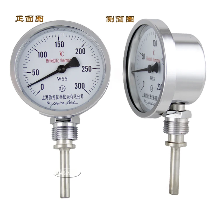 Wss-411 биметаллический термометр промышленный котел дисковый термометр циферблат диаметром 100 мм 0-100 градусов по Цельсию