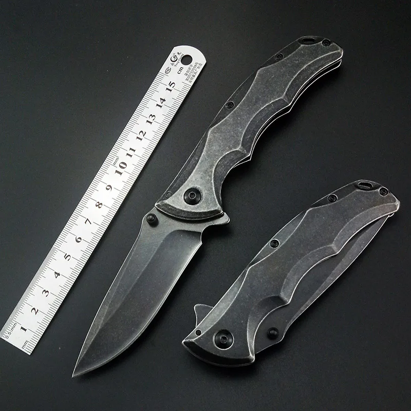 Тактический нож stonewash из нержавеющей стали 440C силы дикого выживания нож Открытый самообороны складной нож джунгли обороны нож