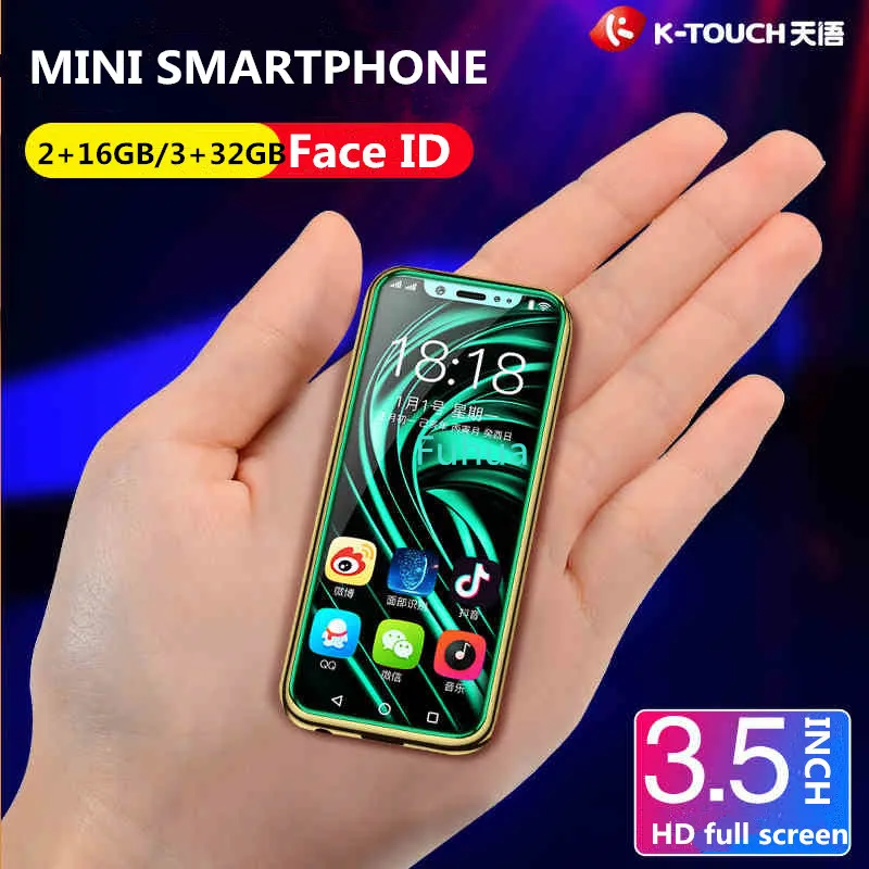 Мобильный телефон K-touch I9, Android 8,1, четырехъядерный, 3 Гб ОЗУ+ 32 Гб ПЗУ, gps, карманный, Мини Роскошный мобильный телефон с распознаванием лица